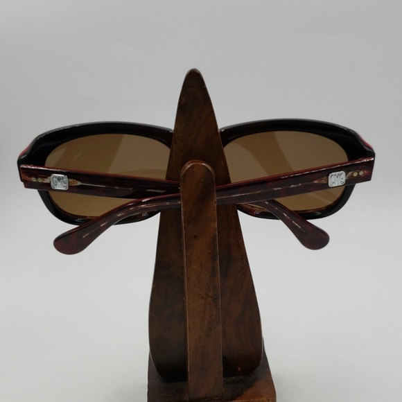 Corinne McCormack Black Red Oval Sunglasses Frames - Picture 4 of 6